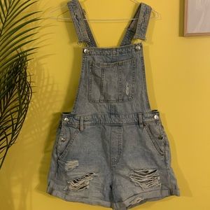 ✨ripped denim overalls✨